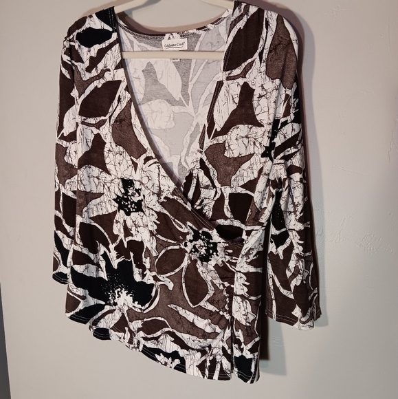 Coldwater Creek mock wrap top sz L - Picture 1 of 4